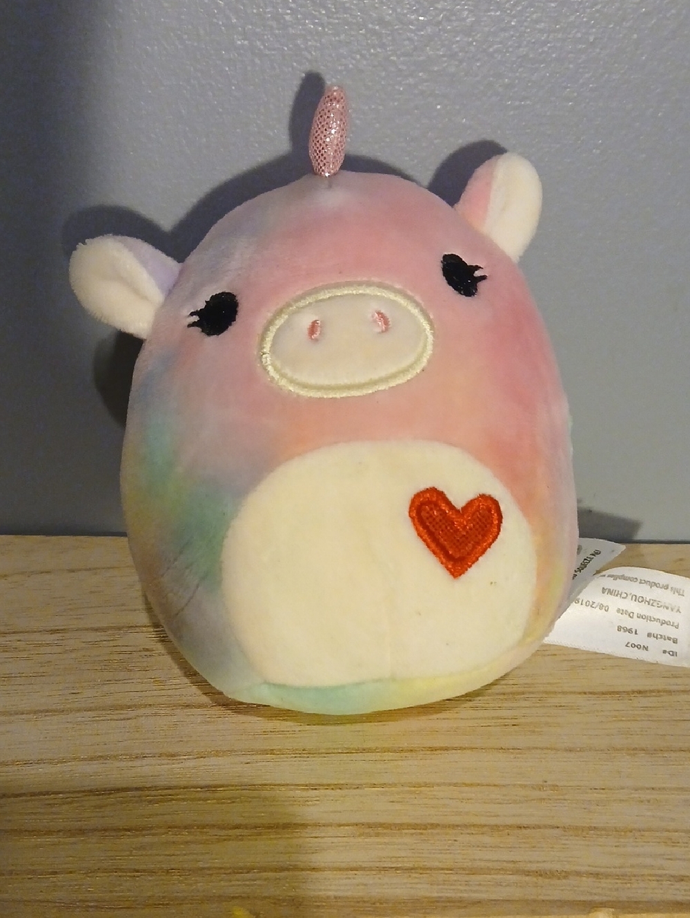 Squishmallows Pastel Pink Unicorn Heart Pillow
